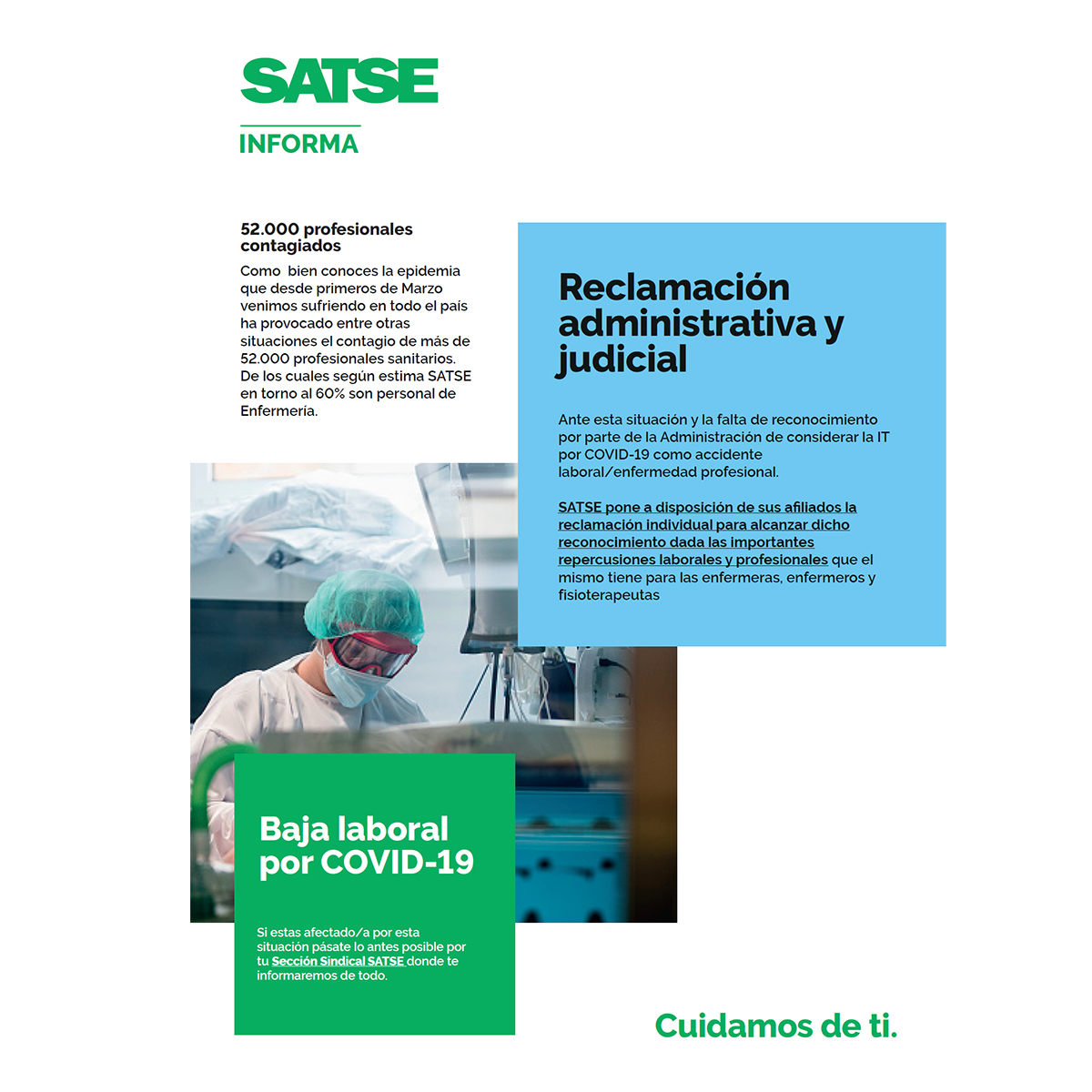 SATSE reclama que que la COVID 19 sea accidente de trabajo en todas las circunstancias 