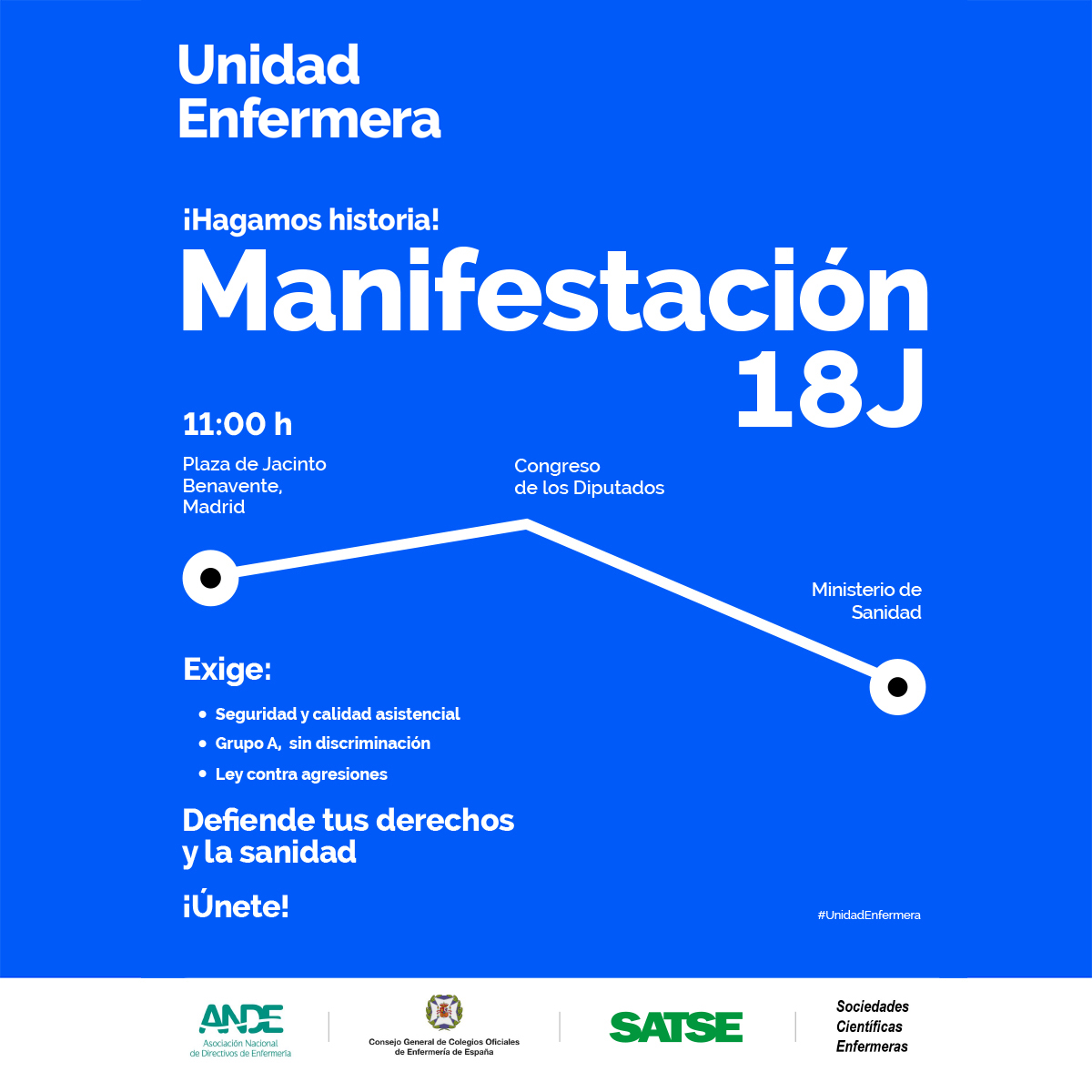 Únete a la manifestación de Unidad Enfermera