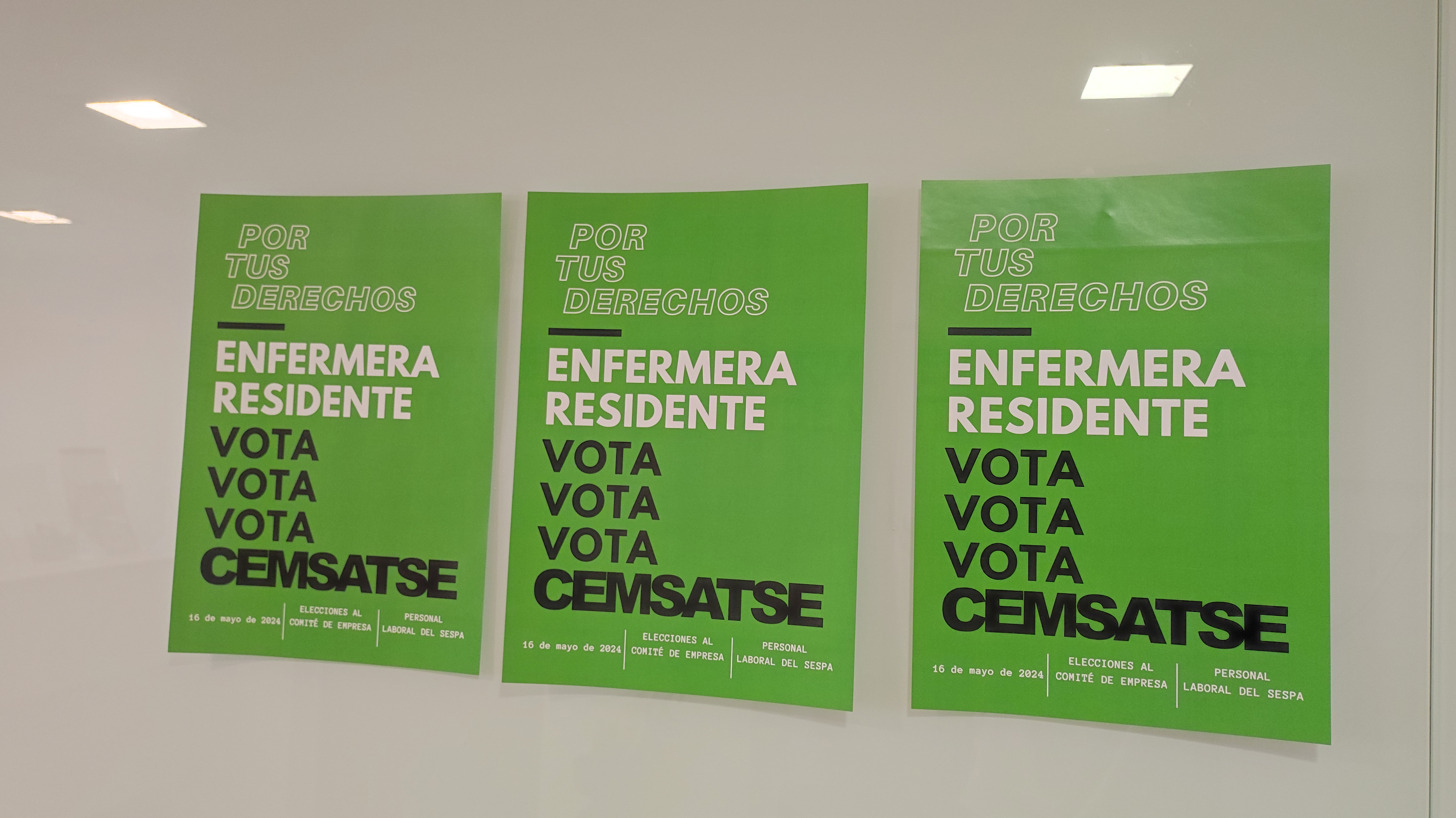 Carteles electorales campaña comité de empresa del Sespa.