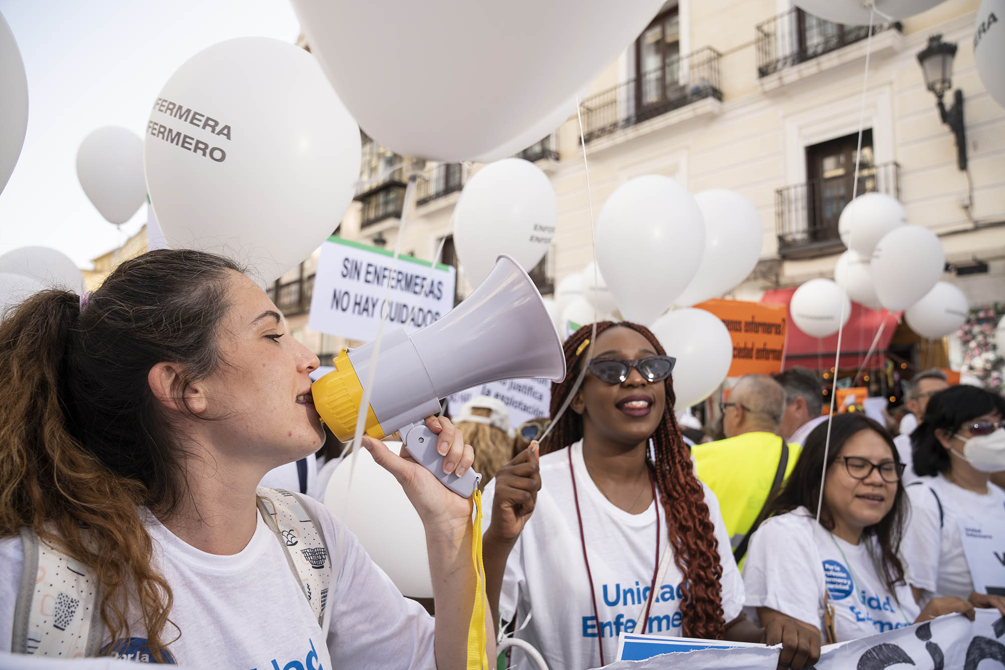 Enfermeras manifestándose