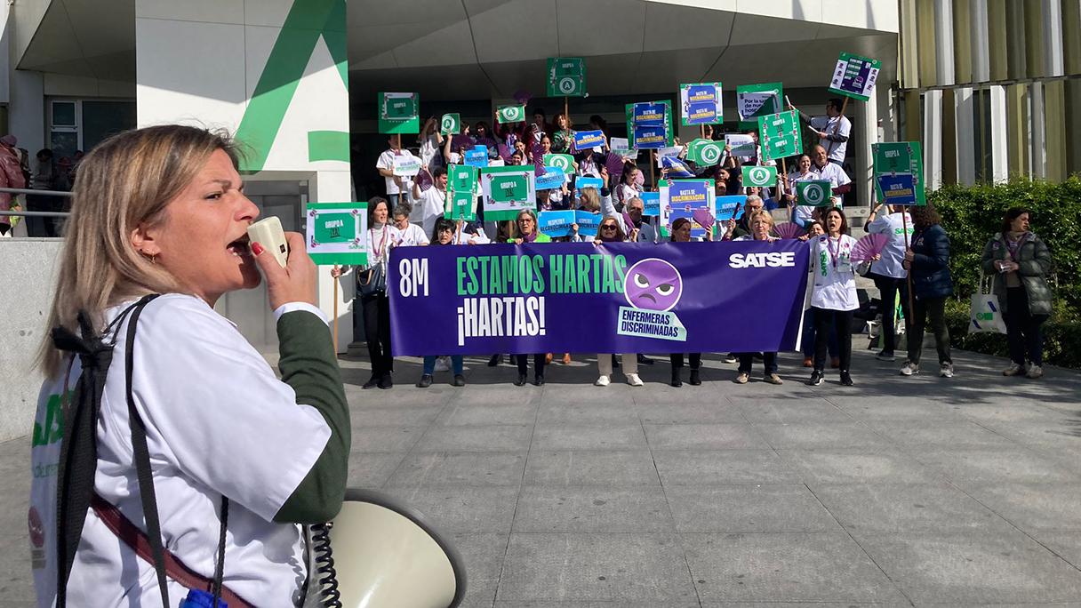 Concentración de SATSE en Andalucía durante el 8M, Día Internacional de la Mujer 2024