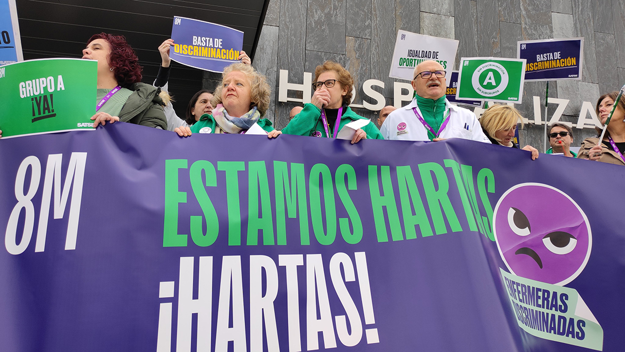 Concentración de SATSE en Asturias durante el 8M, Día Internacional de la Mujer 2024