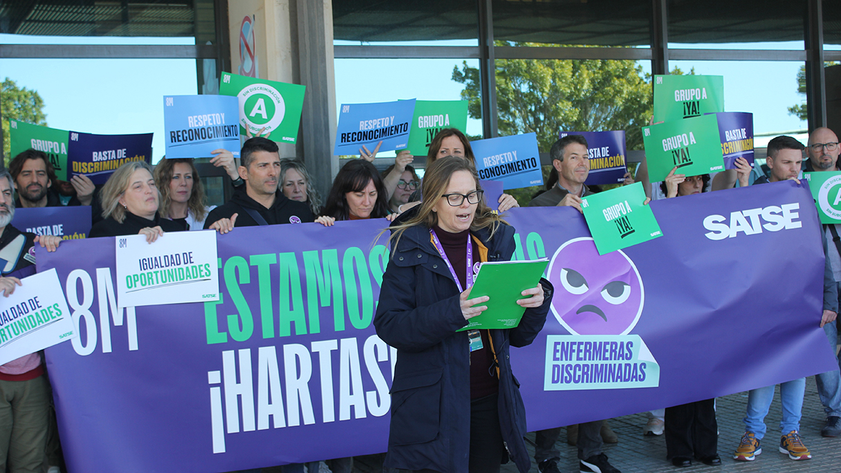 Concentración de SATSE en Baleares durante el 8M, Día Internacional de la Mujer 2024