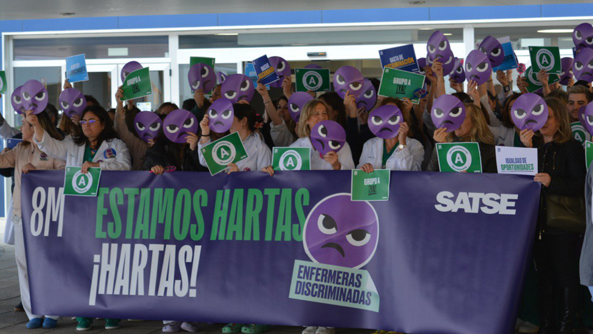 Concentración de SATSE en Castilla-La Mancha durante el 8M, Día Internacional de la Mujer 2024