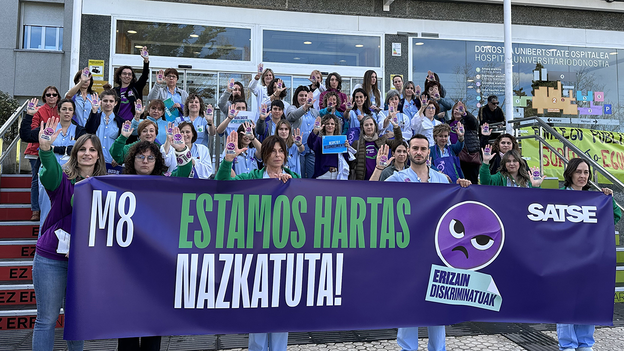 Concentración de SATSE en Euskadi durante el 8M, Día Internacional de la Mujer 2024