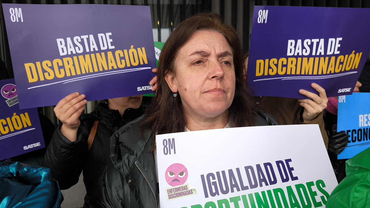 Concentración de SATSE en Galicia durante el 8M, Día Internacional de la Mujer 2024