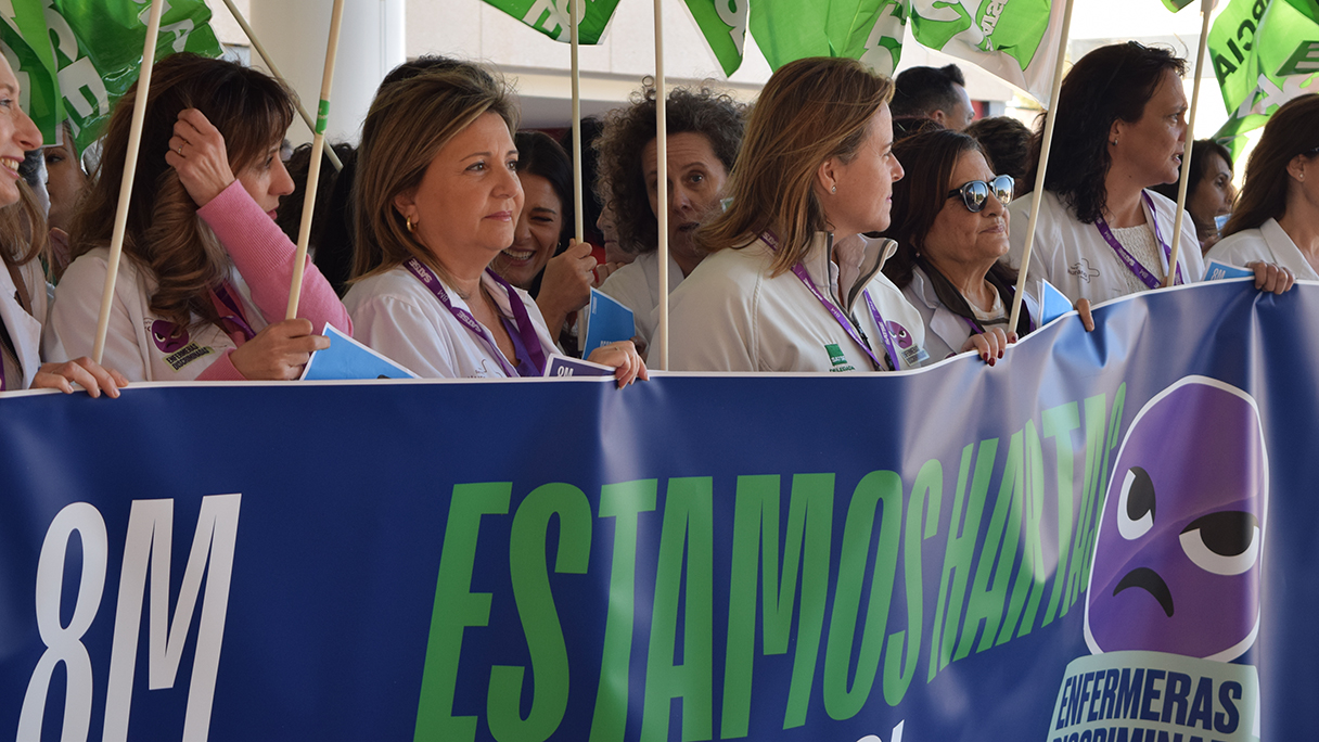 Concentración de SATSE en Murcia durante el 8M, Día Internacional de la Mujer 2024